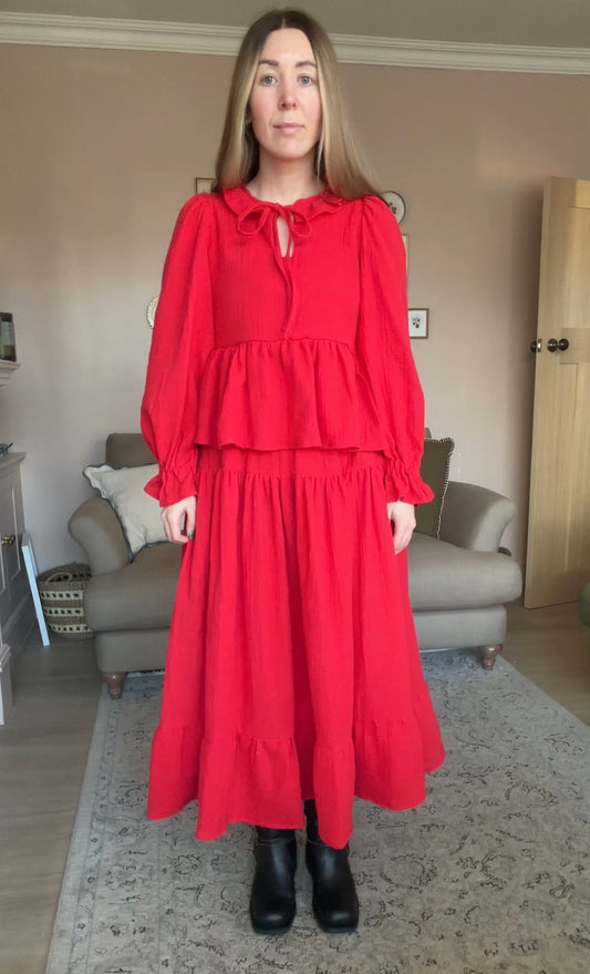 Mabel Dress in Red