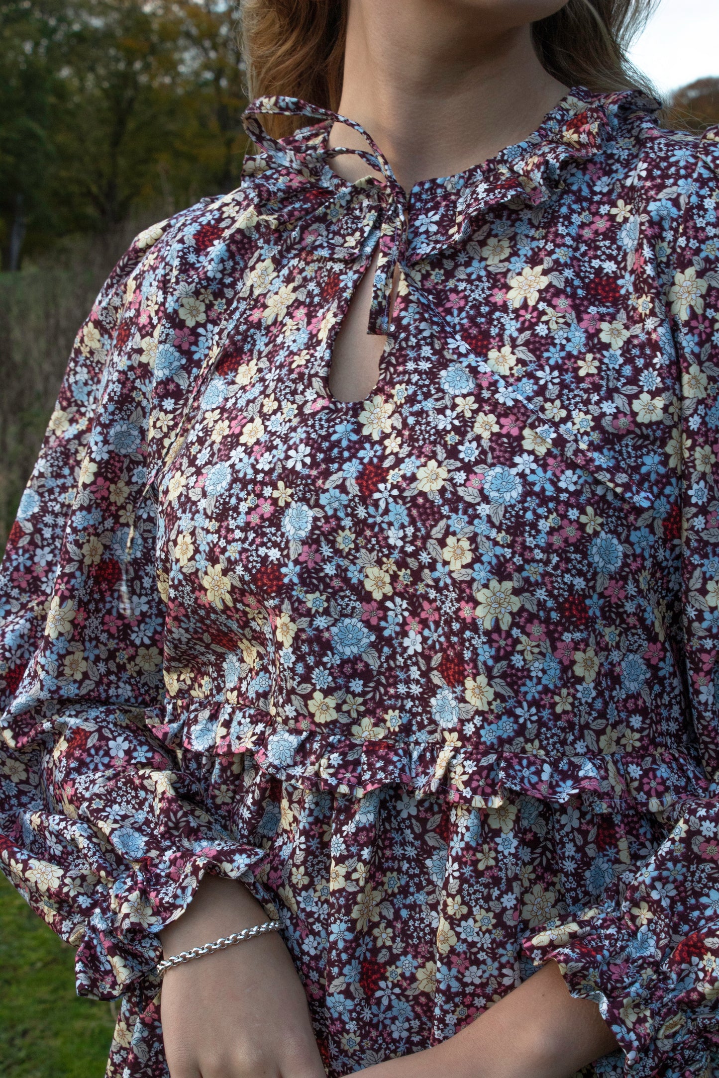 The Mabel in Burgundy Floral